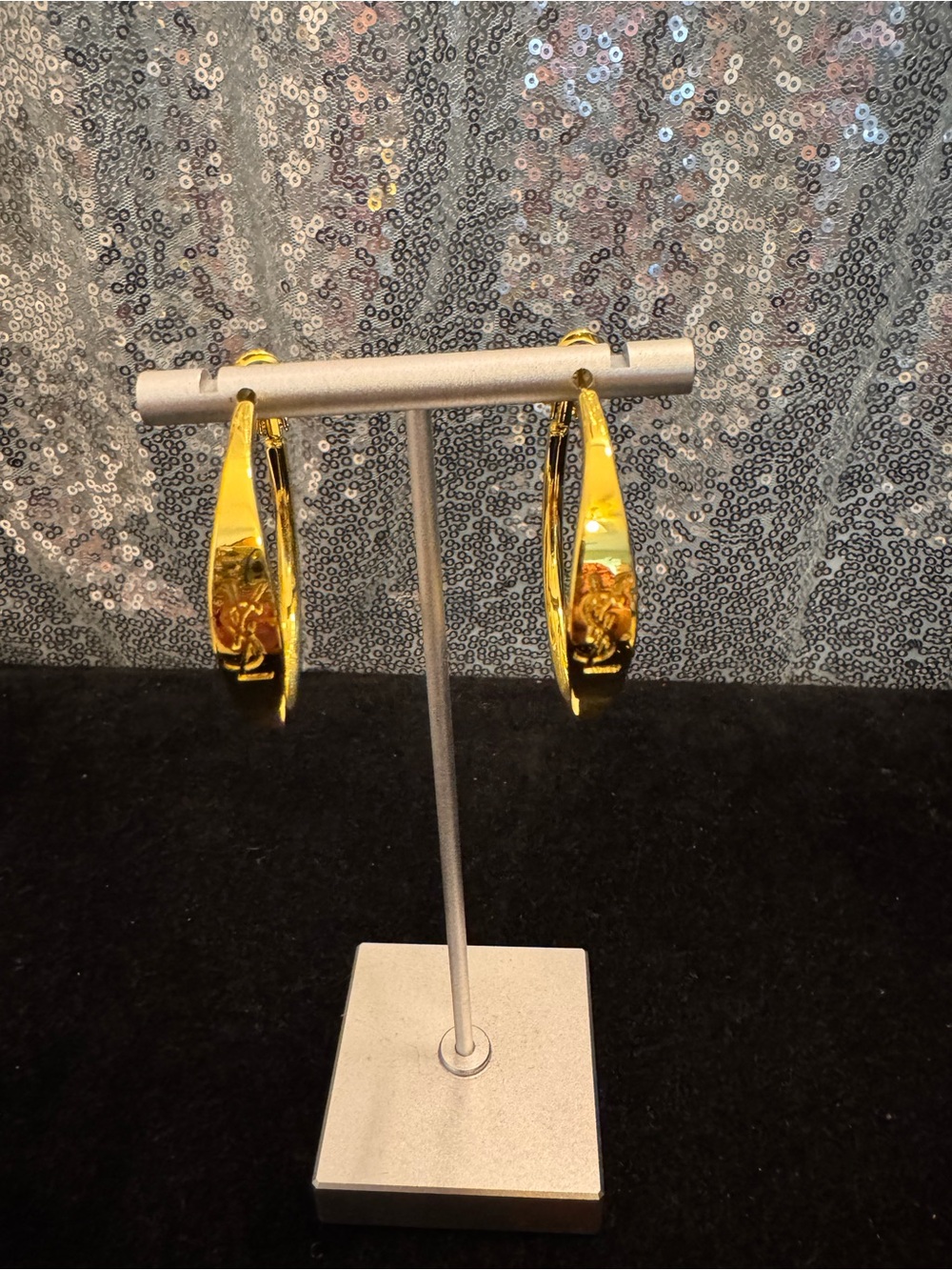 Saint Laurent Gold-Tone Curved Hoop Earrings